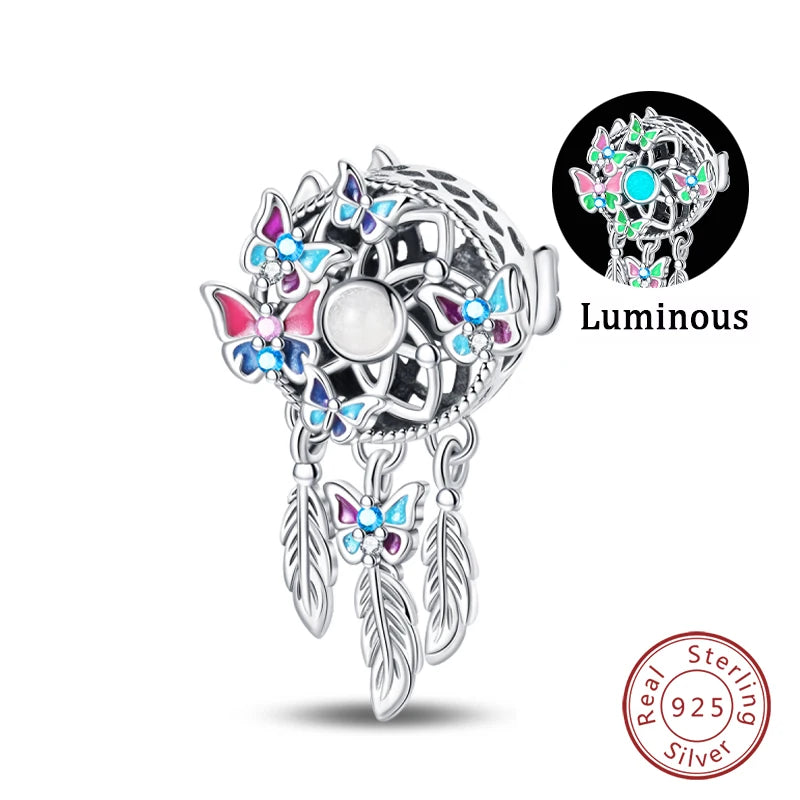 Passend für Qikaola 925 Original-Armbänder, blauer Zirkon, Eule, leuchtende Meeresschildkröte, Oktopus, 925er Silber, Charms, Perlen, DIY, Geburtstag, Schmuck, Geschenk