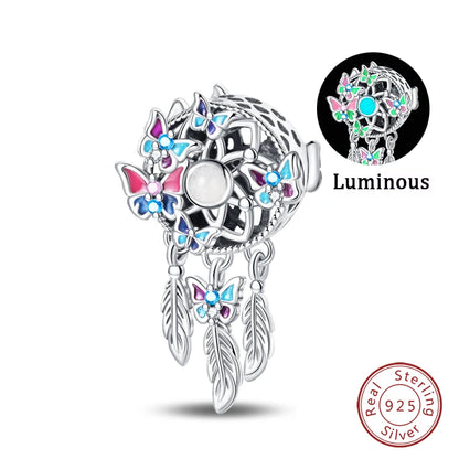Passend für Qikaola 925 Original-Armbänder, blauer Zirkon, Eule, leuchtende Meeresschildkröte, Oktopus, 925er Silber, Charms, Perlen, DIY, Geburtstag, Schmuck, Geschenk