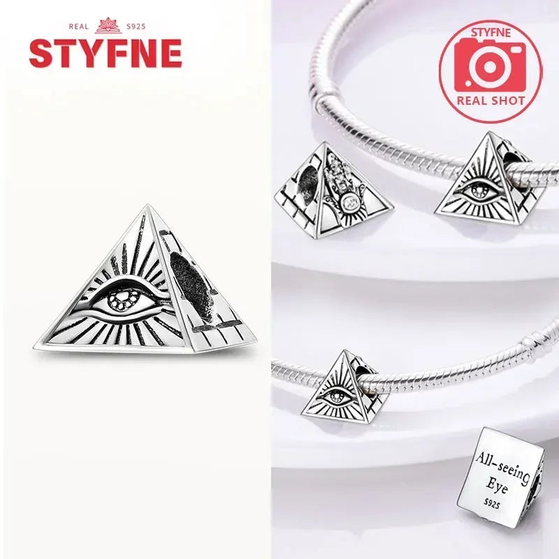 Silber 925 Gold Pyramide Mumie Doppel Charm Elefant Perlen passen Original Armband DIY edlen Schmuck Zubehör für Frauen Geschenke