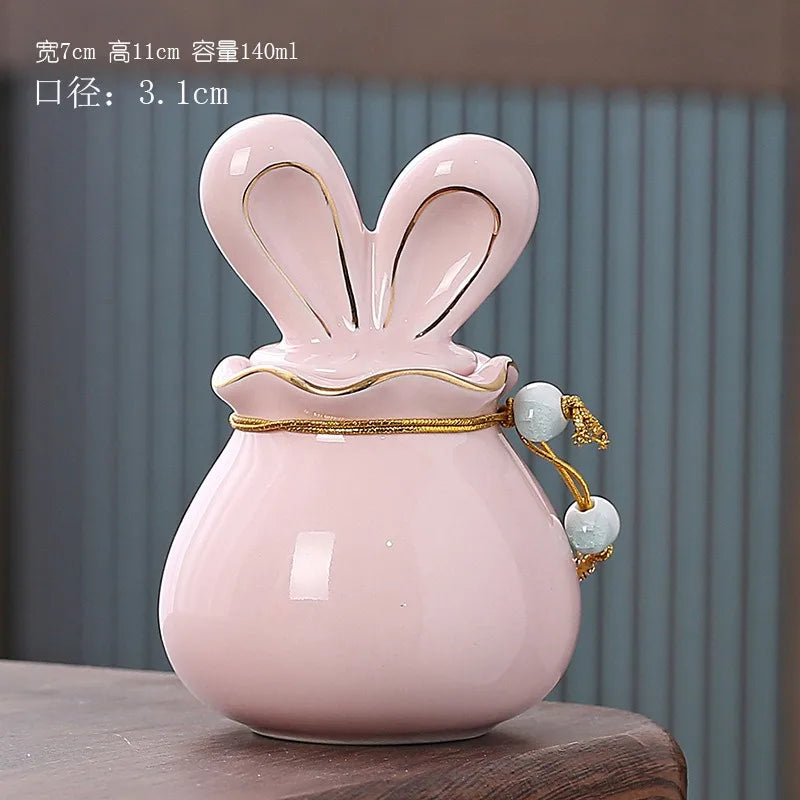 Rabbit Funeral Urn Ceramic Pet Ashes Cat Pet Urn Personalized Urn for Pets Animal Burial Urnas for Human Ashes Dog Memorial