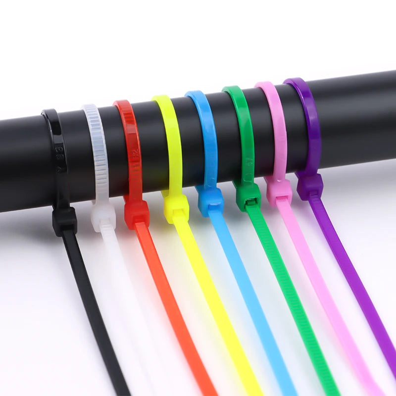 100 Stück selbstsichernde Nylon-Kabelbinder 100/150/200mm – Verstellbare Kabelbinder aus Kunststoff für Haus und Garten