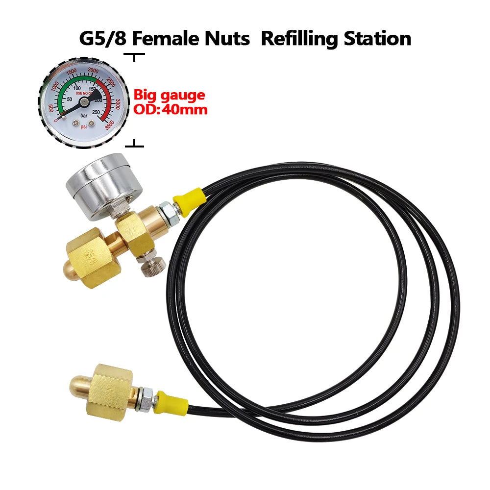 Nachfüllstation-Ladeadapter übertragen Stickstoff-Argon-CO2 von 40L-Flasche auf kleine Schweißtanks G5/8, W21.8-14, CGA320