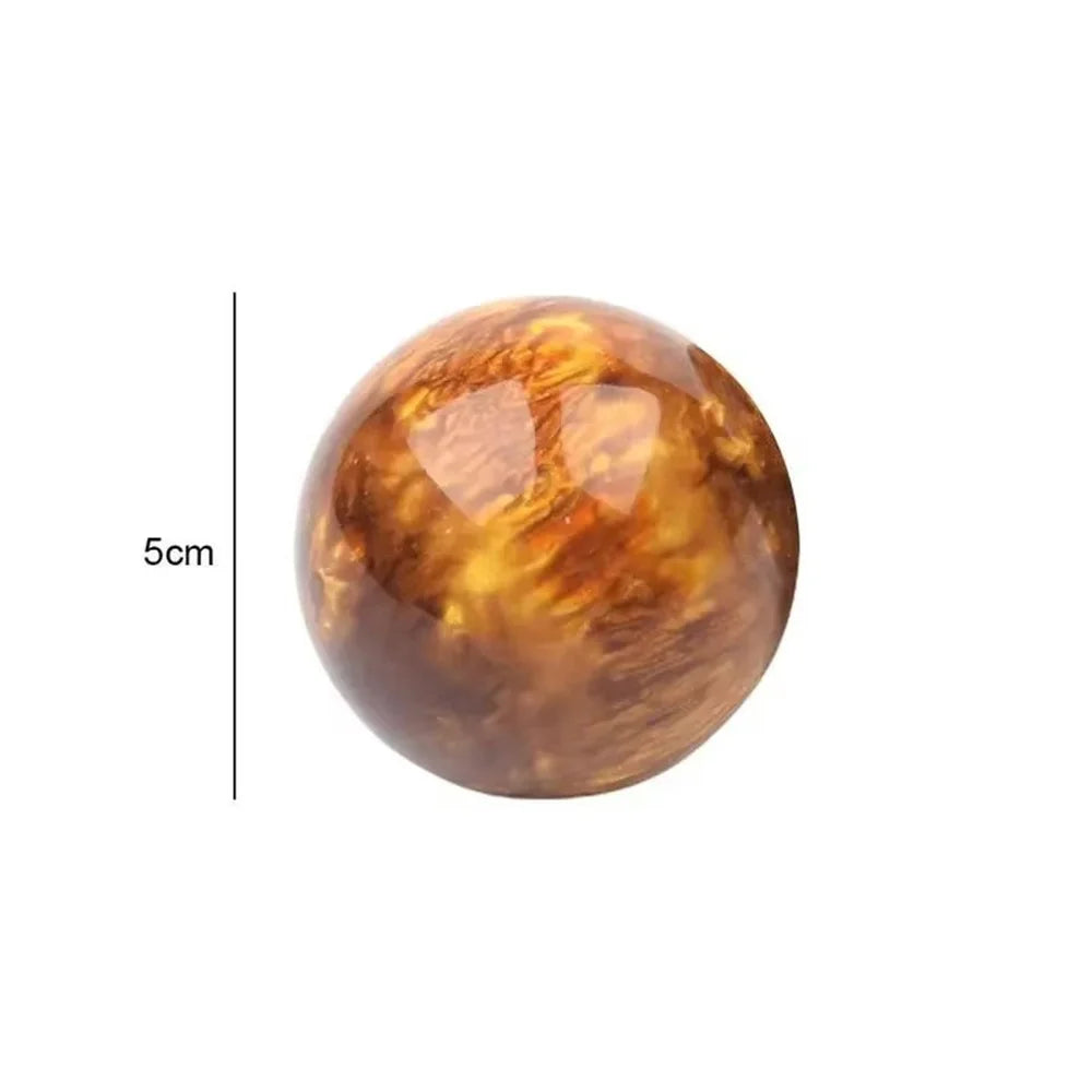 5cm goldene Seide See weide Hand Massage Ball Blut Bernstein Harz senkt Blutdruck Jade Baoding Ball Fitness Handball