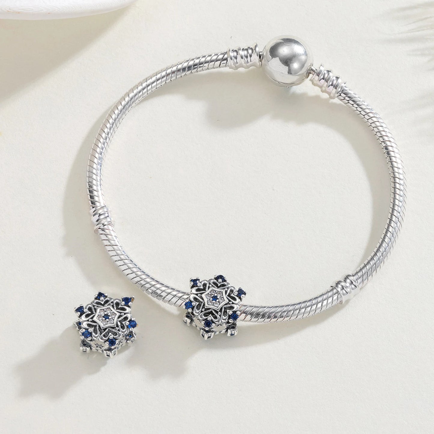 925 Sterling Silber Charms Schneeflocke Anhänger Original Fit Armband Halskette Diy Für Weihnachten Frauen Mode Liebe Schmuck Geschenk