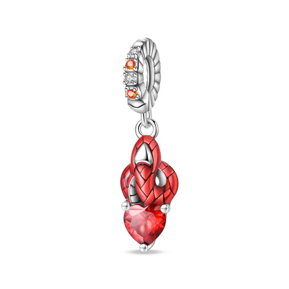 Rote Serie 925er Sterlingsilber Kamera Apfel Herzförmiger Koi Feuerwerkskörper Gott Reichtum Charm Passend für DIY Armband Halskette Partygeschenke