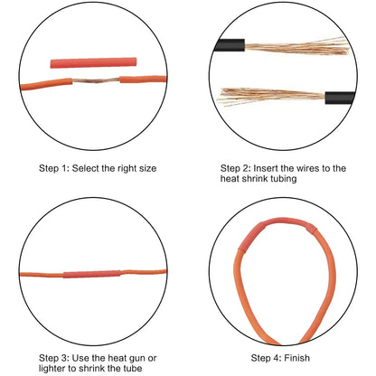 164/328PCS Schrumpfschlauch 2:1 Draht Kabel Wrap Sortiment Elektrische Isolierung Rohr Kit 5 Farbe 8 größe
