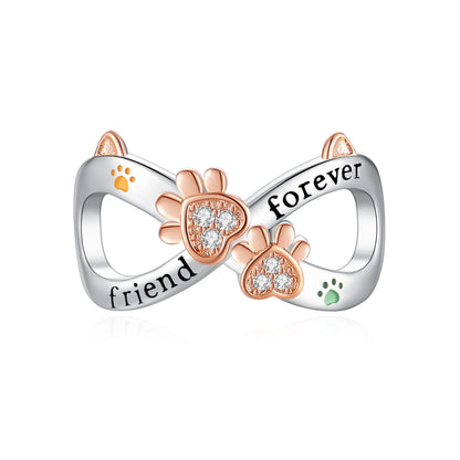 Herzförmige Sicherheitskette und Mond-Anhänger aus 925er-Sterlingsilber, passend für Armbänder, exquisite Halskette, Roségold-Anhänger, Geschenke