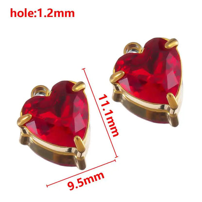 2/5/10 stücke Edelstahl Zirkon Anhänger Herz Blume Charms Für DIY Schmuck Machen Armband Handgemachte Accessoires Großhandel