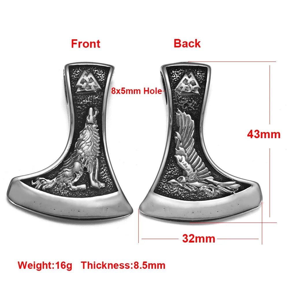 Edelstahl Viking Nordischer Anhänger für Halskette DIY Zubehör Schmuckherstellung Erkenntnisse Männer Charm Supplies Punk Axt