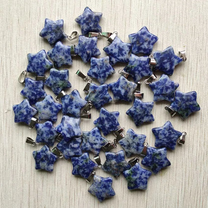 Gute qualität Verschiedene naturstein mix stern charms anhänger für diy schmuck zubehör machen 50 teile/los Großhandel