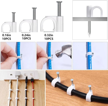 328-teiliges Kabelmanagement-Set, magnetischer Kabelhalter, selbstklebende Kabelklemmen, Kabelhülle, wiederverwendbare Kabelbinder, Kabelbinder ﻿