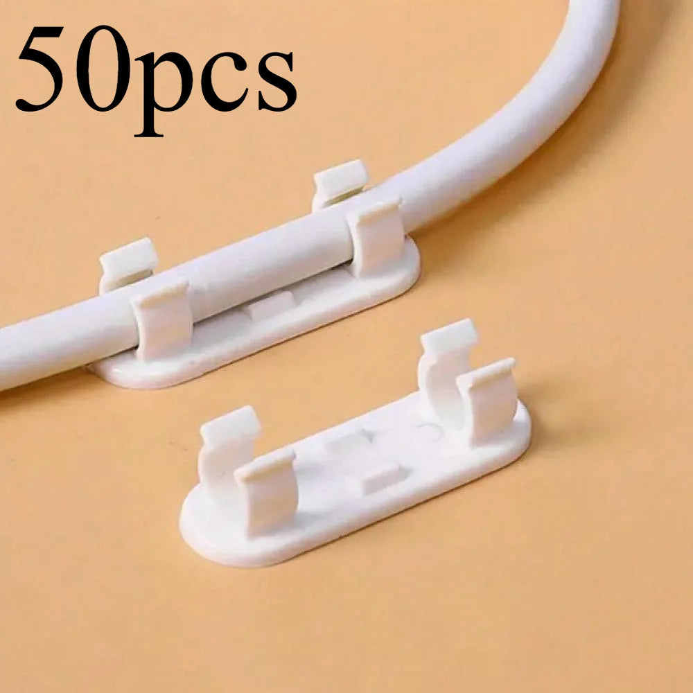10-100pcs Wire Fixers, Cable Management Clip Punch Free Wire Clips, Self-adhesive Cable Organizers For Wall Wiring