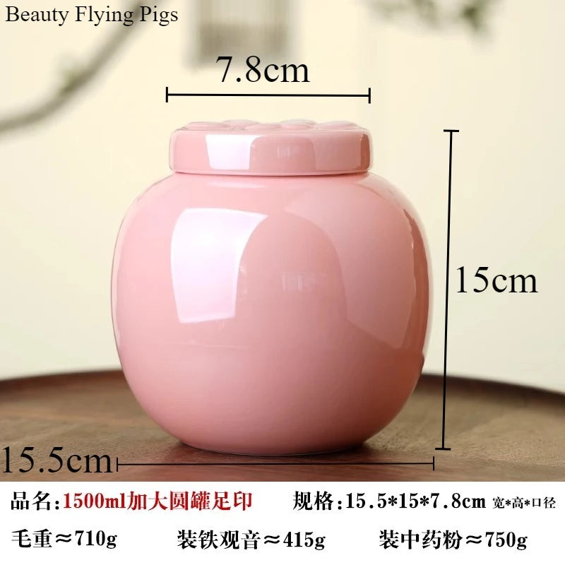 1 Piece Pink Ceramic Urn with Claw Print for Ashes, Small Cat and Dog Ceramic Ash Storage Jar, Pink Pet Hair Jar, Pet Funeral Supplies
