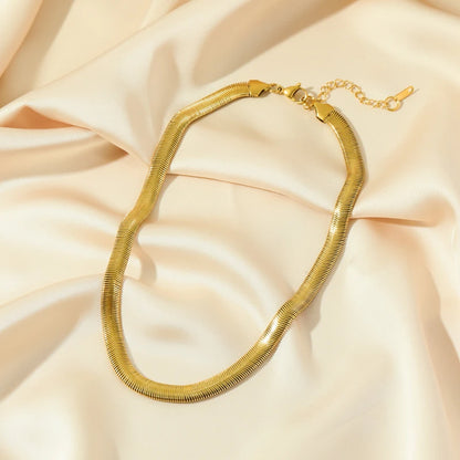 EILIECK 316L Edelstahl Gold Farbe Dicke Schlange Kette Halskette Für Frauen Mädchen Trendy Wasserdicht Schmuck Dame Geschenk Party