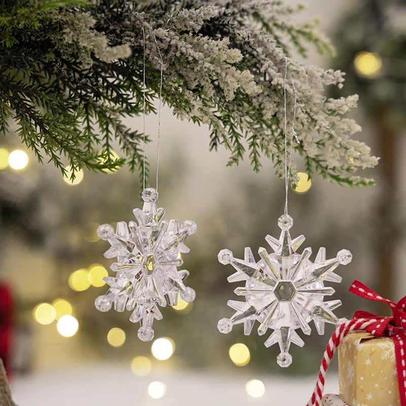 Weihnachtsbaum Schneeflocken Anhänger Dekoration Neujahr Dekor Kunststoff hängende Schneeflocke Baum Ornament für Weihnachtsfeierzubehör
