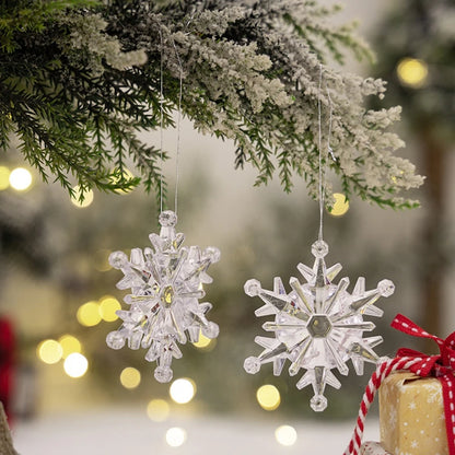 Weihnachtsbaum Schneeflocken Anhänger Dekoration Neujahr Dekor Kunststoff hängende Schneeflocke Baum Ornament für Weihnachtsfeierzubehör