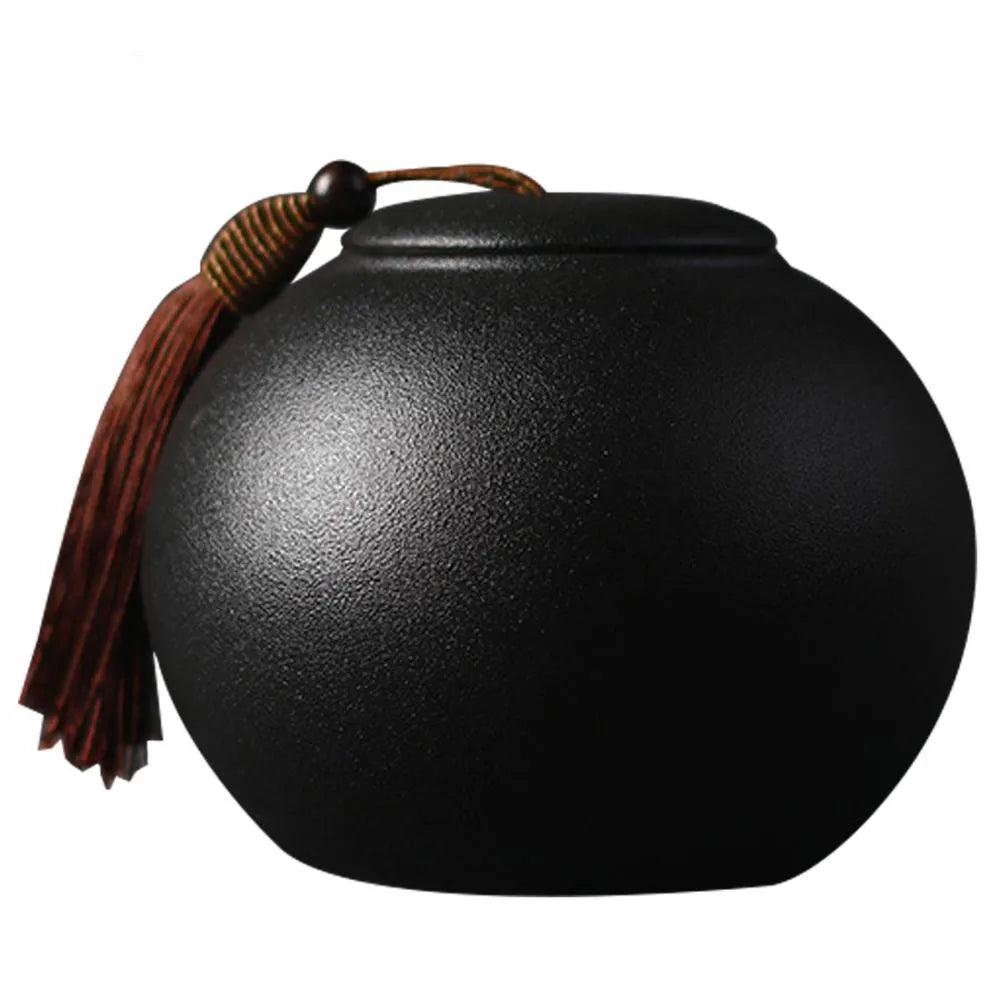 Ceramic urns for pets, black cremation of human ashes, small keepsake, funeral casket, memoria urn