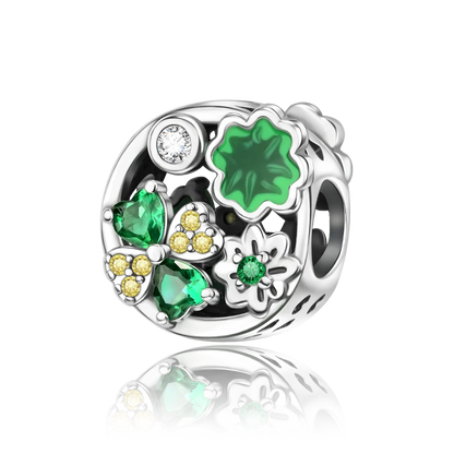Anhänger aus 925er-Sterlingsilber, grüne Serie, Blumenbaum, Apfel-Anhänger, DIY, feine Perlen, passend für Original-Charms-Armbänder, Damenschmuck, Diy