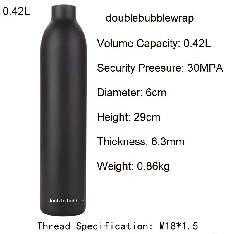 0,22 L-0,5 L Aluminium Flasche Tank 4500 PSI Tank Zylinder Tauchen Aquarium Pflanze CO2 Tank Tauch Sauerstoff Tank gewinde M18 * 1,5