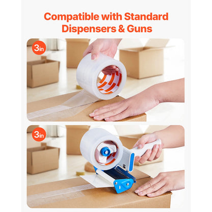 SucceBuy 6/24 Rollen 7,6 cm 70 m hochviskoses, transparentes Klebeband, transparentes Verpackungsband für Büroverpackungen, Expressverpackungen