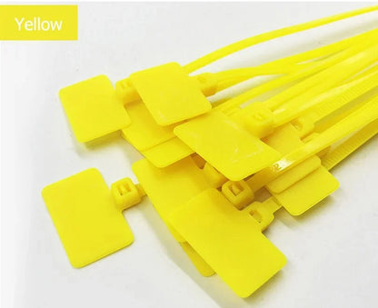 50 Stück 4 x 150 mm Nylon-Kabelbinder, Etiketten, Kunststoff-Schlaufenmarkierungen, selbstsichernder Reißverschluss