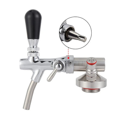 Edelstahl Bier Keg Tippen Dispenser Mini Brummstimme Speer, Einstellbare Tap Wasserhahn & Premium Co2 Ladegerät Kit homebrew Zubehör