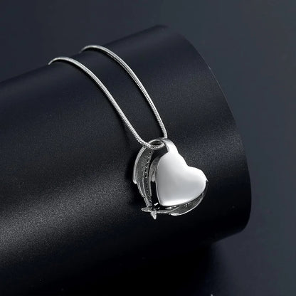 Denkmal Einäscherung Herz Urne Halskette-schöne Engel Flügel Asche Einäscherung Schmuck, um Erinnerungen zu schätzen, einzigartige Andenken Anhänger