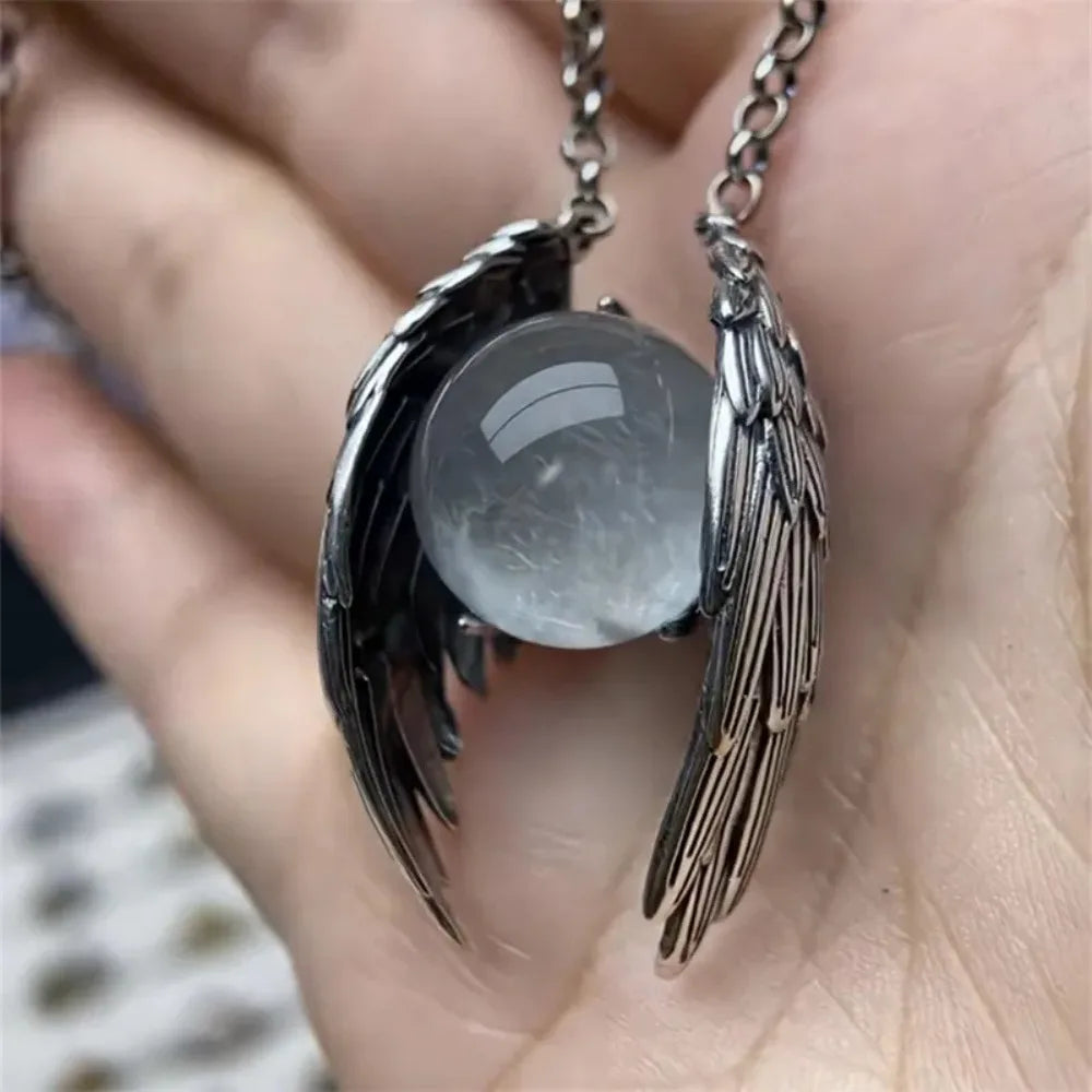 Ghost Wing Kristall Retro Halsketten für Damen und Herren, einzigartiger Punk-Gothic-Anhänger, Halsband für Halloween, Party, Modeschmuck, Geschenke