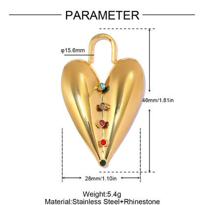3 Stück/Set Modische Edelstahl Rosen-Blumen DIY Ohrring-Anhänger Herzförmige Halsketten-Anhänger Damen Böser-Blick-Schmuck Großhandel