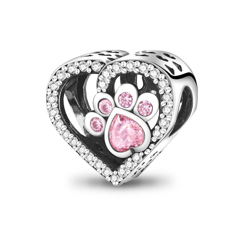 Neue 2025 925 Sterling Silber Charms Perlen Liebe Herz Rosa Original Charm Anhänger Fit Charm Armbänder DIY Schmuck Geburtstag Geschenk