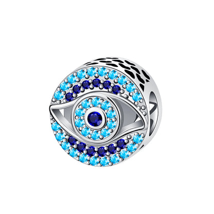 Anhänger Fatimas Hand Nazar Eye Massives 925er Sterlingsilber, baumelnder Charm-Schutz-Anhänger für Damen, Sommer, edler Schmuck