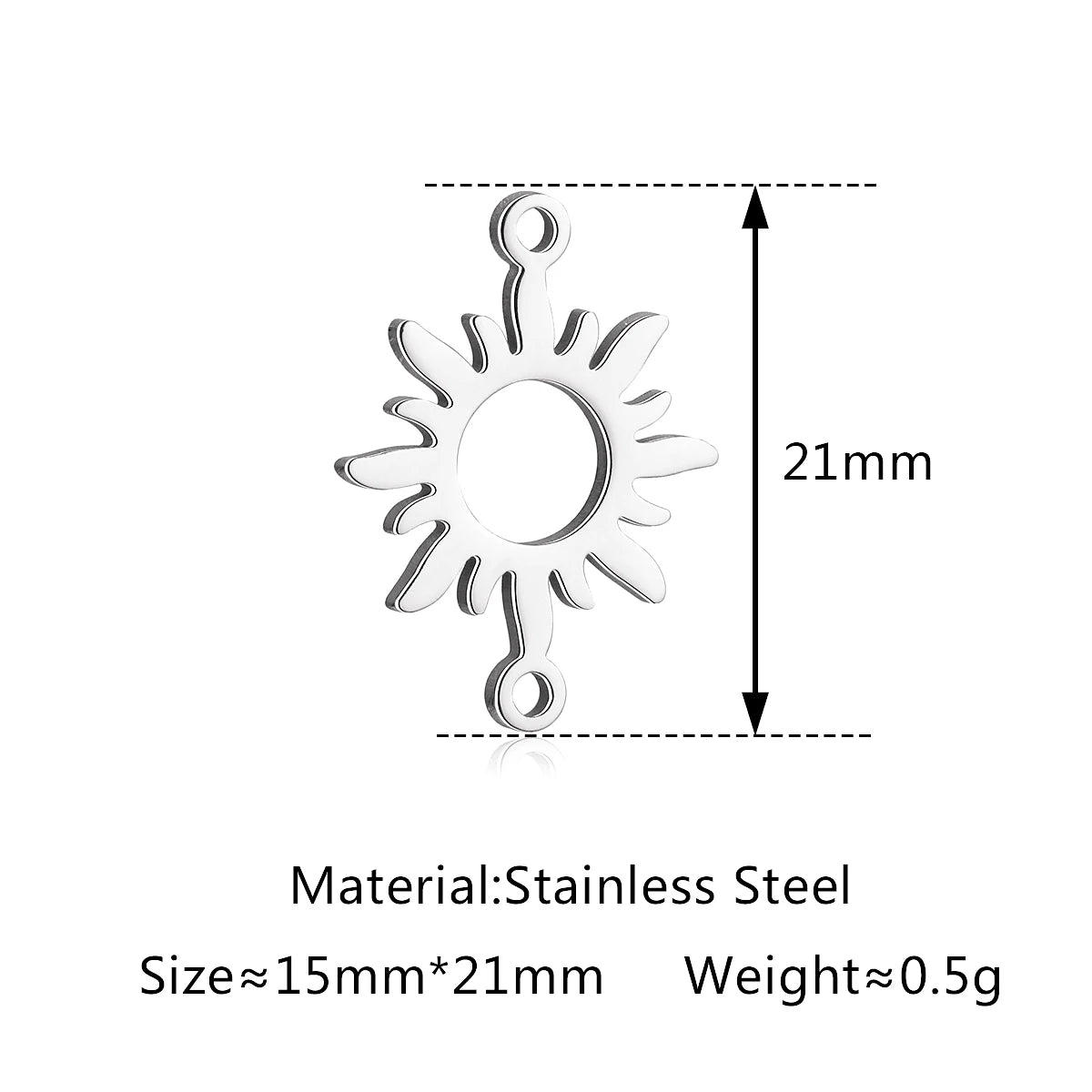 5Pcs Hohl Stern/Mond/Sonne Doppel Loch Charme Edelstahl Halskette Armband Anhänger DIY Link Stecker Schmuck machen Liefert