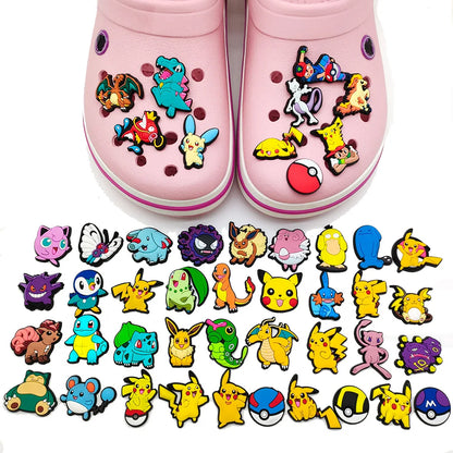 20/27/47 stücke Set Nette Pikachu Charizard Figuren Pokemon Loch Schuhe Charms Diy Schnalle Zubehör Pvc Cartoon Dekoration geschenk