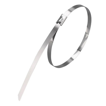 50 Stück Kabelbinder aus Edelstahl 304, robuste, selbstsichernde Metallkabelbinder 4,6 mm, rostfrei und hitzebeständig für Marine, Outdoor