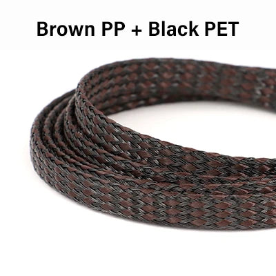 5 Meter PP-Baumwolle + PET-Garn 4mm 8mm 12mm Expandierter Geflochtener Schlauch Weicher Kabelmantel Isolierter Schutz Kabelbündel-Ummantelung
