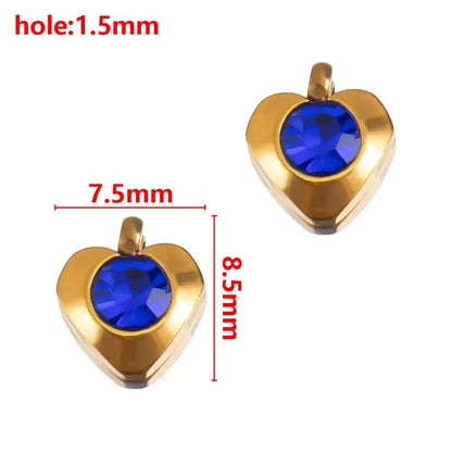 2/5/10 stücke Edelstahl Zirkon Anhänger Herz Blume Charms Für DIY Schmuck Machen Armband Handgemachte Accessoires Großhandel