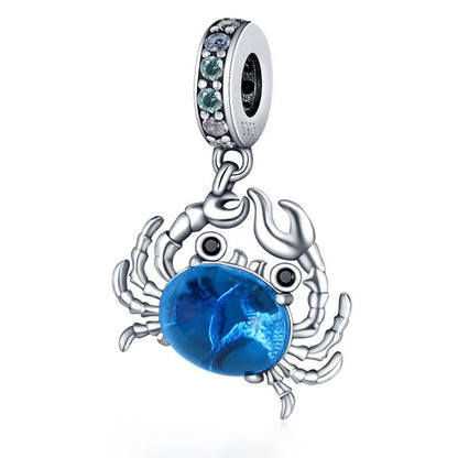 Beliebter Charm-Anhänger aus 925er-Sterlingsilber mit Delfin, sicherer Kette, Muschel und Qualle, passend für Armbänder, exquisites Strandparty-Geschenk