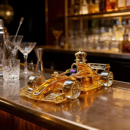 Sammlerstück Rennwagen-Whiskykaraffe, Luxuriöse Crown Royal-Stil Glasflasche für Rennsport-Enthusiasten & Männerhöhlen