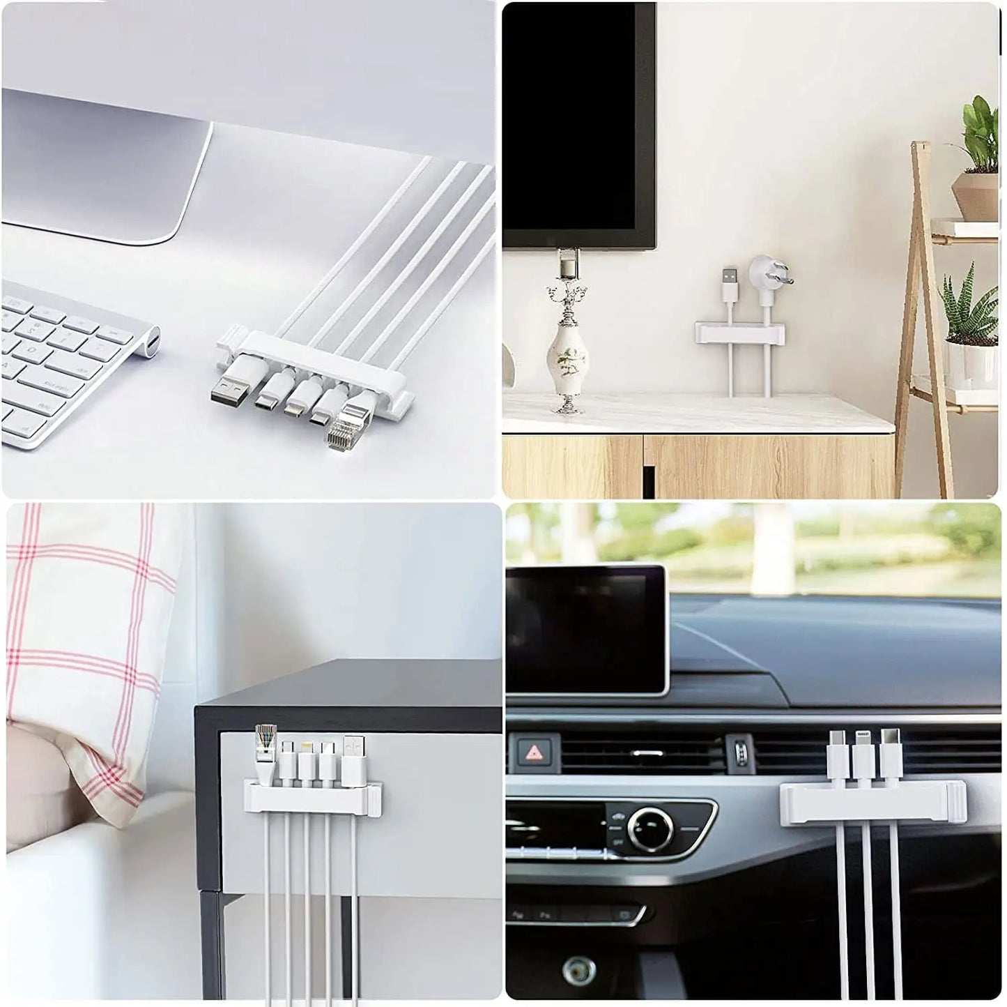 Kabel-Organizer, Kabelmanagement, Drahthalter, flexibler USB-Kabelaufwickler, ordentliche Silikon-Clips für Maus, Tastatur, Kopfhörer-Schutz