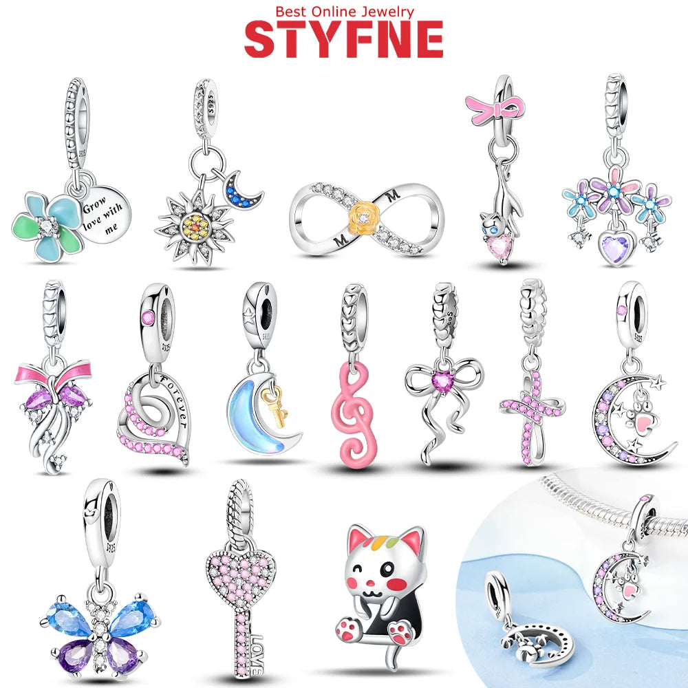 Sterling Silber 925, Fantasie, buntes Herz, Charm-Planeten-Anhänger, Perlen, passend für Original-Armband, Perle für Frauen, edler Schmuck, Geschenk