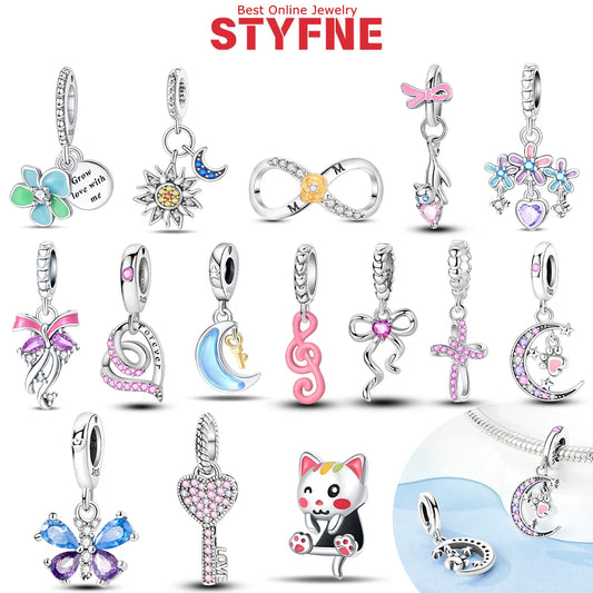 Sterling Silber 925, Fantasie, buntes Herz, Charm-Planeten-Anhänger, Perlen, passend für Original-Armband, Perle für Frauen, edler Schmuck, Geschenk
