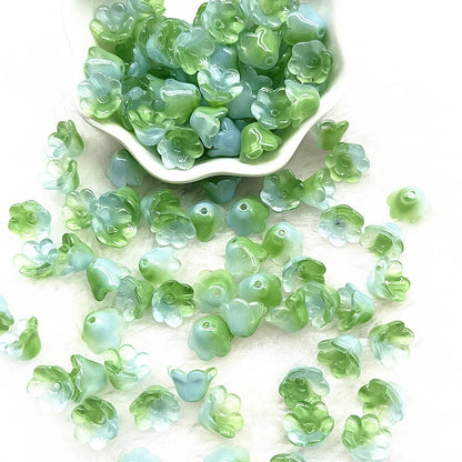 Neue 20 teile/los 7X12mm Bunte Bellflower Lampwork Perlen Kappen Glas Spacer Perlen für Schmuck Machen DIY Armbänder haarnadel