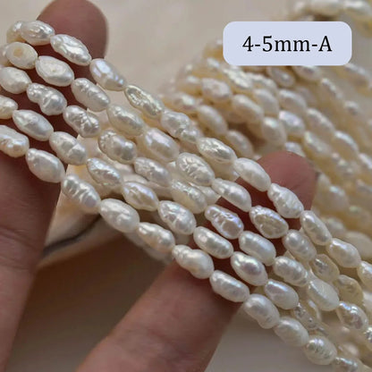 4–5 mm barocke gestreifte kleine Perlen, natürliche Süßwasserperlen für Schmuckherstellung, Zubehör, DIY-Halskette, Armband, Zubehör