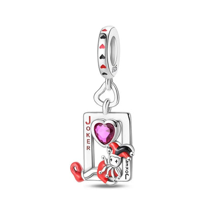 Geheimnisvoller Charm-Anhänger aus 925er-Sterlingsilber mit Hexen- und Tarotkarten-Spielkarten, passend für DIY-Armbänder, Halsketten, die als Glücksgeschenk wünscht