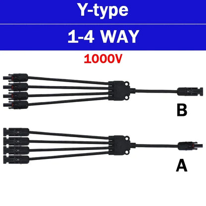1/5 Sätze Photovoltaik-Solar-PV-Stecker IP67 Y/T Typ 30 A 1000 V 3-7-Wege-Zweig-Kit für PV/MC-Kabel 2,5/4/6 mm2 Batteriemodul