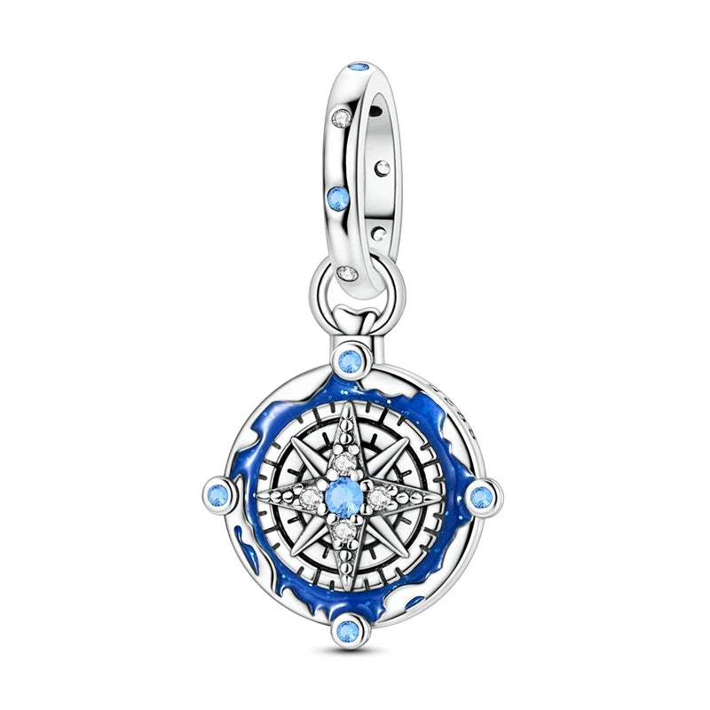 Teufelsaugen-Charm aus 925er Silber, Original-Hand der Fatima, blauer Zirkon, Kreuz, blaue Augen, passend für Armbänder, DIY-Herstellung von Schmuck, Geschenk