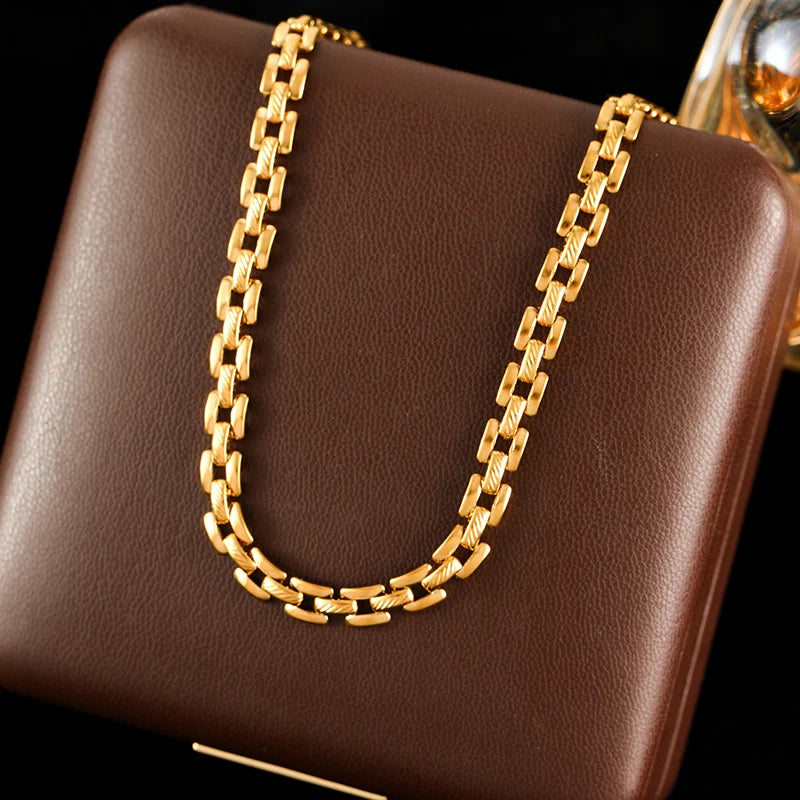 GANEMLY 316l Edelstahl Mode Blätter Kette Halskette für Frauen Charme 18K Metall Kragen Aussage Halskette Wasserdicht