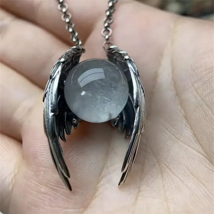 Ghost Wing Kristall Retro Halsketten für Damen und Herren, einzigartiger Punk-Gothic-Anhänger, Halsband für Halloween, Party, Modeschmuck, Geschenke