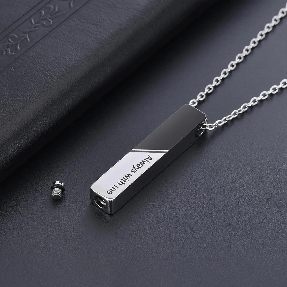 Urn Necklaces for Ashes and Keepsakes, Stainless Steel, Cube Pendant, Urn Necklace for Cremation