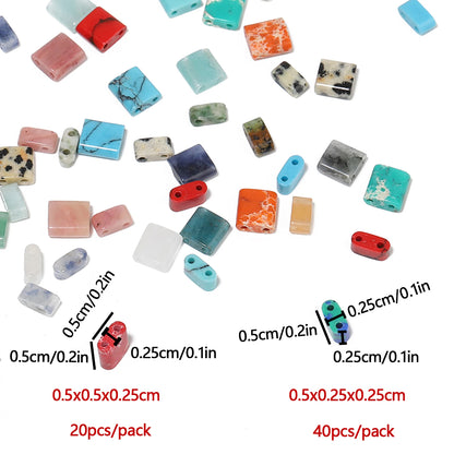 Naturstein Zwei Loch Perlen Doppellöcher Tigerauge Sediment Jaspis Rechteck Perlen für Handarbeit DIY Böhmen Armband Schmuck